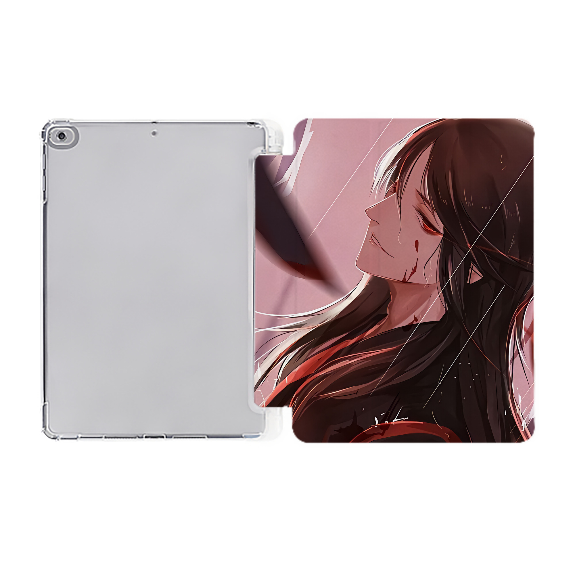 （画像用） 刀剣乱舞 Touken Ranbu IPad ケース ペン収納付き 三つ折りスタンド PUレザー×シリコン 対応機種9.5/10.5/10.9インチ